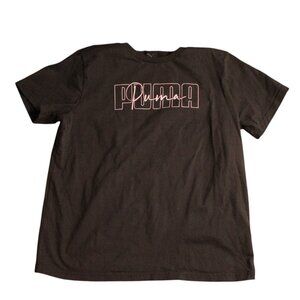 Puma Women’s Black Graphic Tee Size Large Casual Logo T Shirt